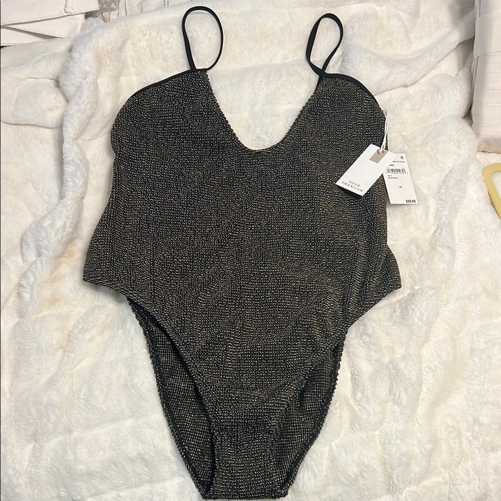 Good American Black One Piece Swimsuit
